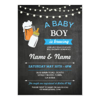 A Baby Boy Brewing Shower Beers Blue Chalk Invite
