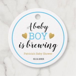 A Baby Boy Is Brewing Baby Shower  Thank You Favor Tags
