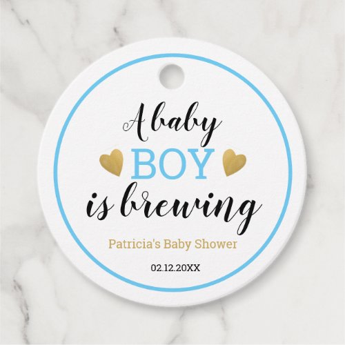 A Baby Boy Is Brewing Baby Shower  Thank You Favor Tags