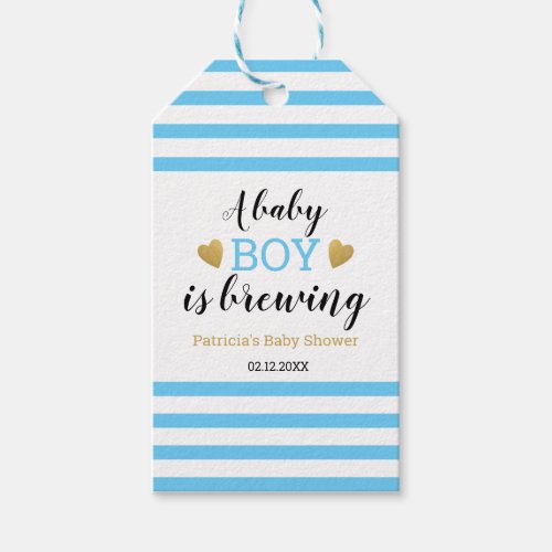 A Baby Boy Is Brewing Baby Shower  Thank You Gift Tags