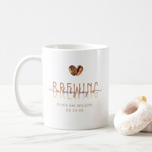 A Baby Boy Is Brewing Coffee Baby Shower Coffee Mug