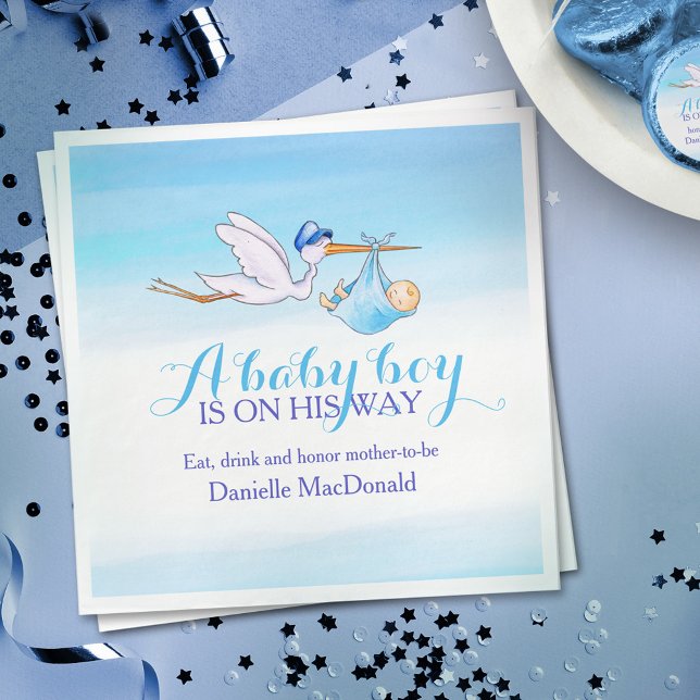 A baby boy is on his way blue napkins (Creator Uploaded)