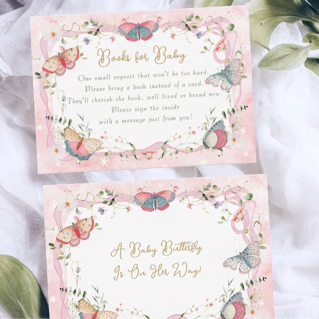 A Baby Butterfly Is On Her Way Baby Shower Enclosure Card (Creator Uploaded)
