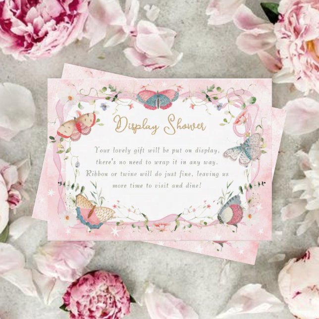 A Baby Butterfly Is On Her Way Display Shower Enclosure Card (Creator Uploaded)