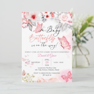 A Baby Butterfly Is On The Way! Custom Baby Shower Invitation