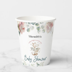A Baby Dragon is on the Way Baby Shower Paper cup
