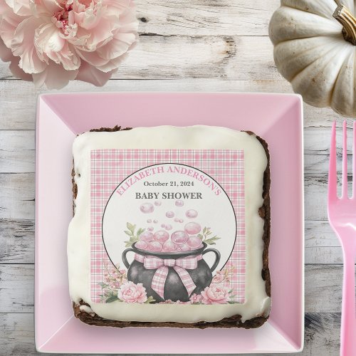 A Baby Girl Is Brewing Baby Shower Brownie