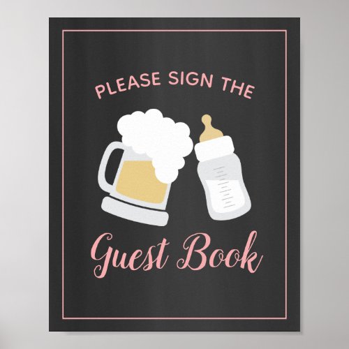 A Baby Girl is Brewing Baby Shower Guest Book Sign