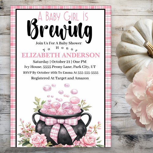 A Baby Girl Is Brewing Baby Shower Invitation