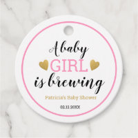 A Baby Girl Is Brewing Baby Shower  Thank You Favor Tags