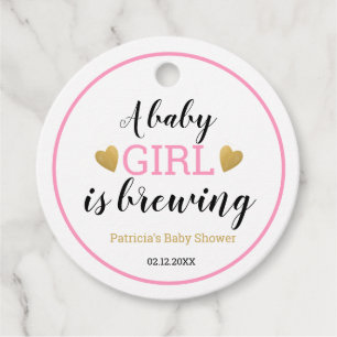 A Baby Girl Is Brewing Baby Shower  Thank You Favor Tags