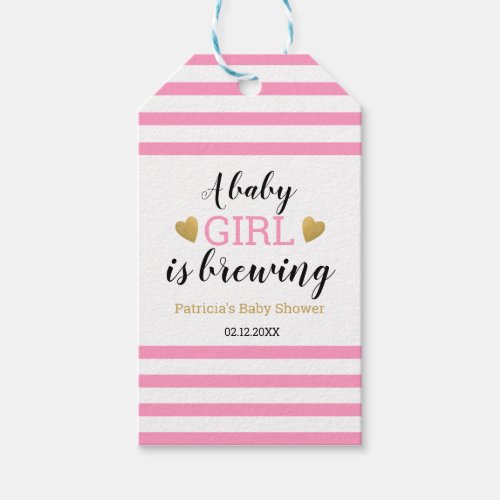 A Baby Girl Is Brewing Baby Shower  Thank You Gift Tags