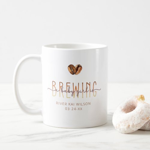 A Baby Girl Is Brewing Coffee Baby Shower Coffee Mug