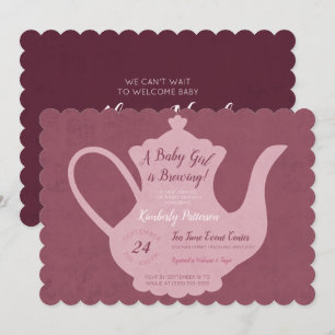 A Baby Girl is Brewing Tea Party Baby Shower Invitation