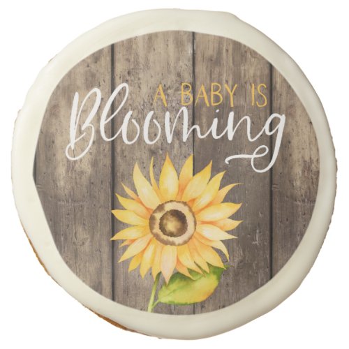 A Baby Is Blooming Country Yellow Sunflower Sugar Cookie