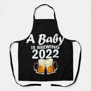 A Baby Is Brewing 2022 For New Dad Apron