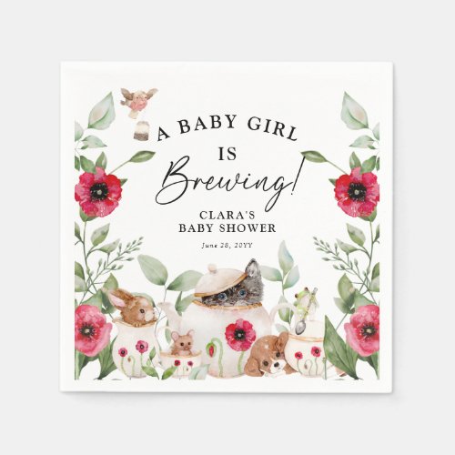 A Baby is Brewing Afternoon Tea Baby Shower Napkins