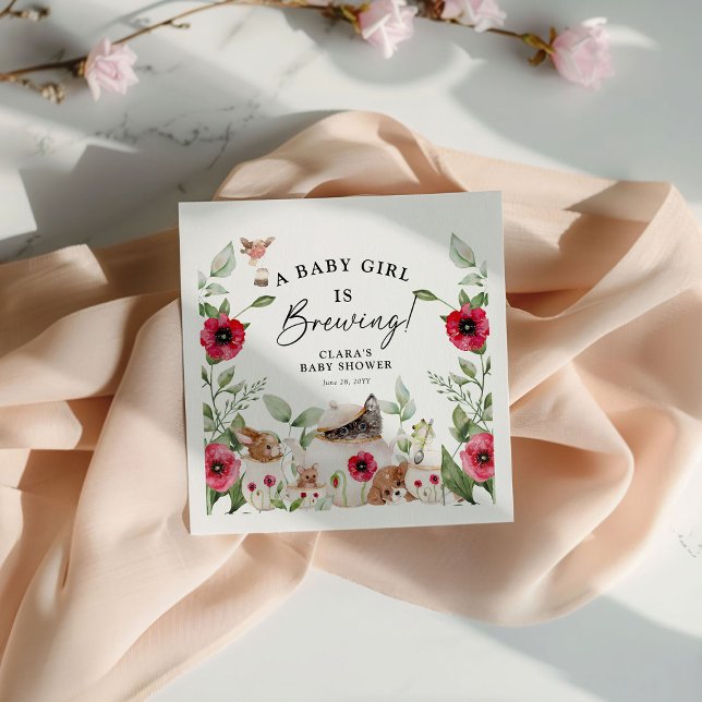 'A Baby is Brewing' Afternoon Tea Baby Shower Napkins (Creator Uploaded)