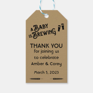 A Baby is Brewing Baby and Beers Shower Favor Gift Tags