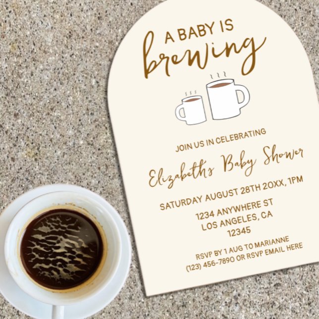 A Baby Is Brewing Baby Shower Acrylic Invitations (Creator Uploaded)