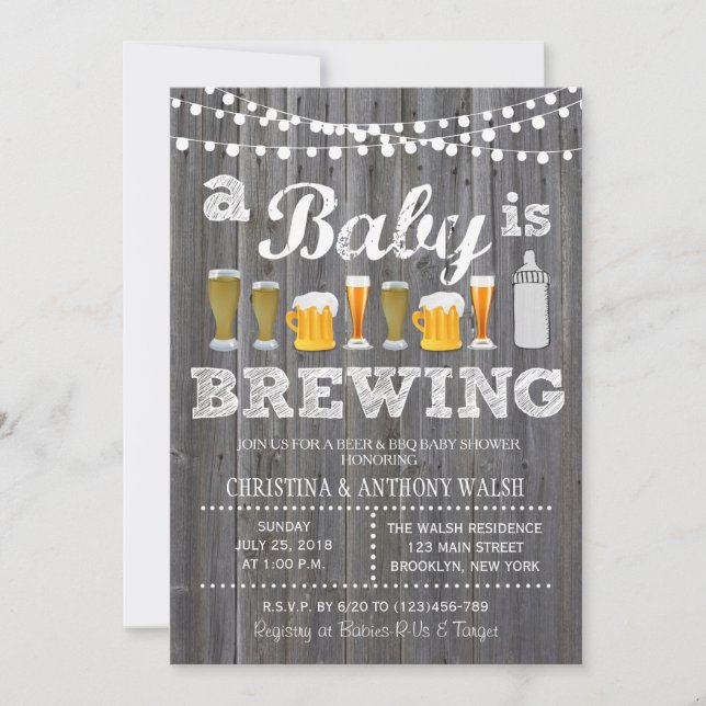 A Baby is Brewing Baby Shower BBQ Invitation (Front)