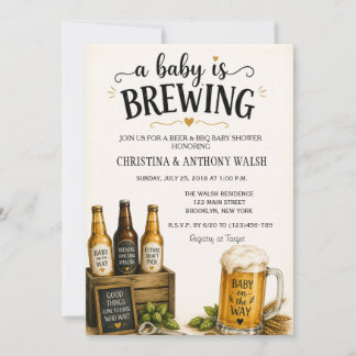 A Baby is Brewing Baby Shower BBQ Invitation