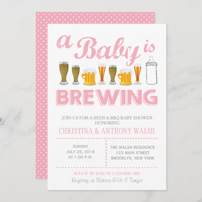 A Baby is Brewing Baby Shower BBQ Invitation (Front/Back)