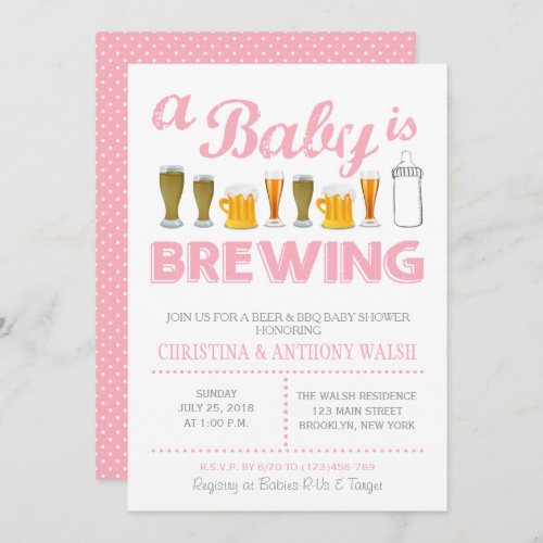 A Baby is Brewing Baby Shower BBQ Invitation