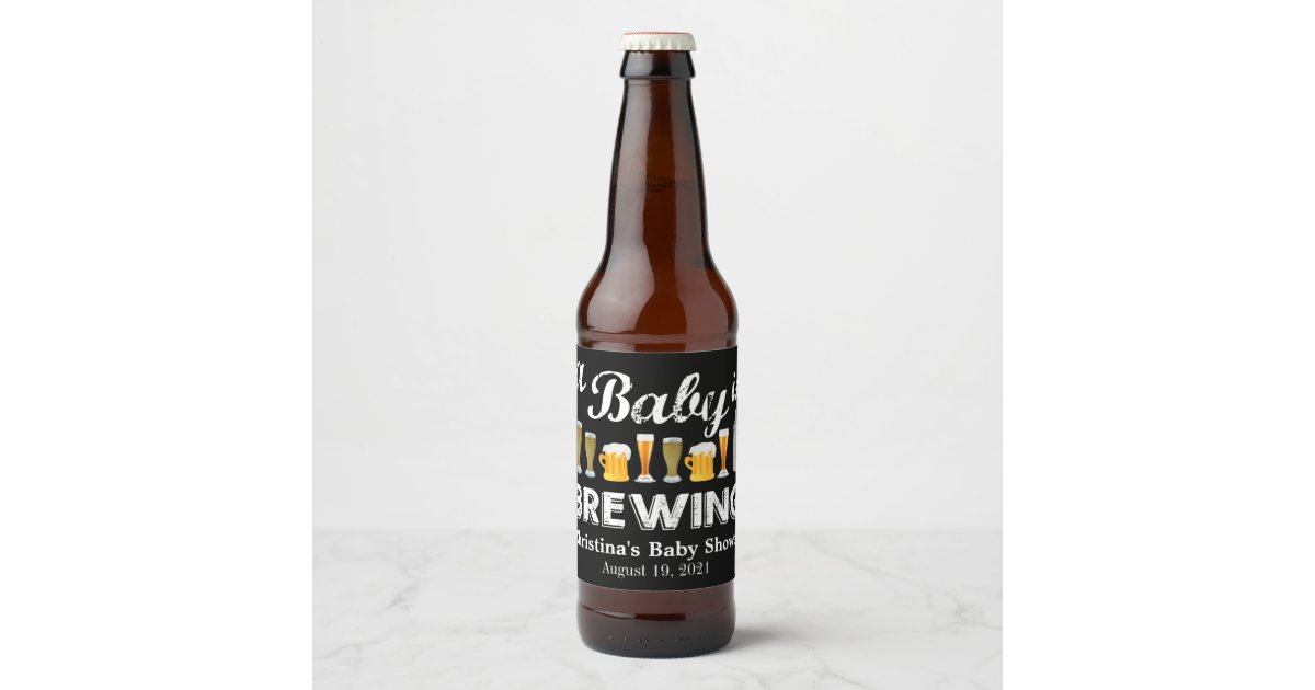 A Baby is Brewing Baby Shower Beer Bottle Label | Zazzle