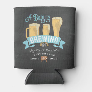 A Baby Is Brewing Baby Shower Beer Can Cooler
