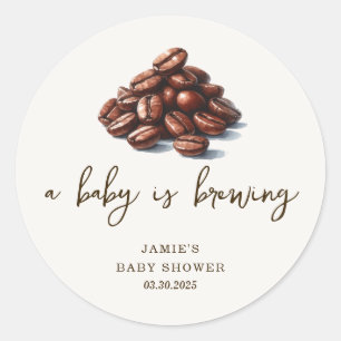 A Baby is Brewing Baby Shower Classic Round Sticker