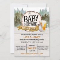 A Baby is Brewing Baby Shower,Co-Ed Baby Shower Invitation