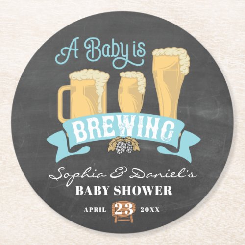 A Baby Is Brewing Baby Shower Coasters