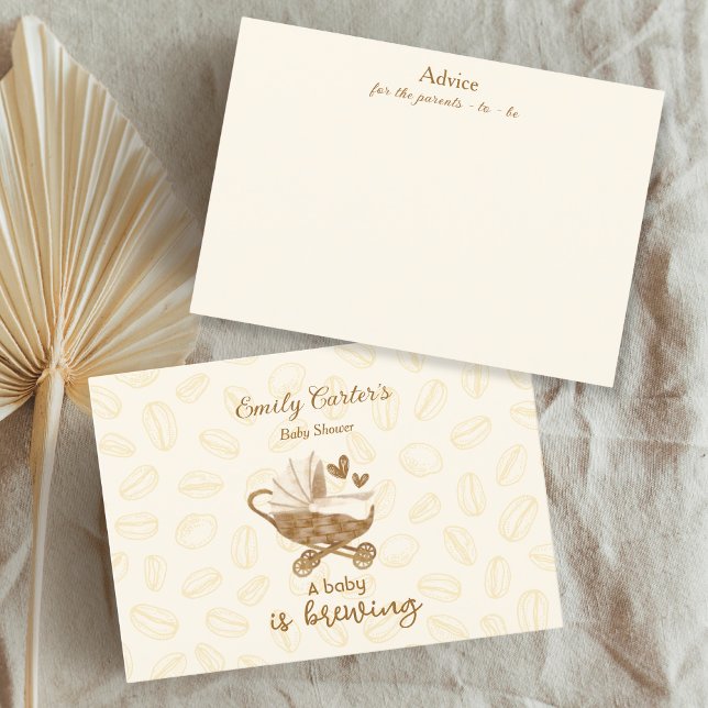 A Baby is Brewing Baby Shower Coffee Advice Card (Creator Uploaded)