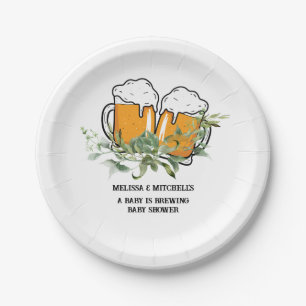 A baby is brewing baby shower dessert paper plates