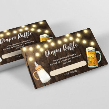 A Baby Is Brewing Baby Shower Diaper Raffle Card by YourMainEvent at Zazzle