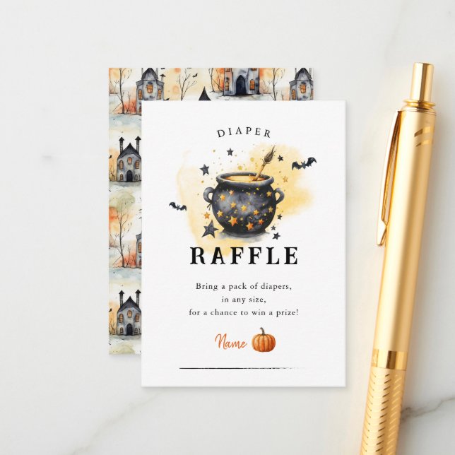 A Baby is Brewing Baby Shower Diaper Raffle Enclosure Card (Front/Back In Situ)