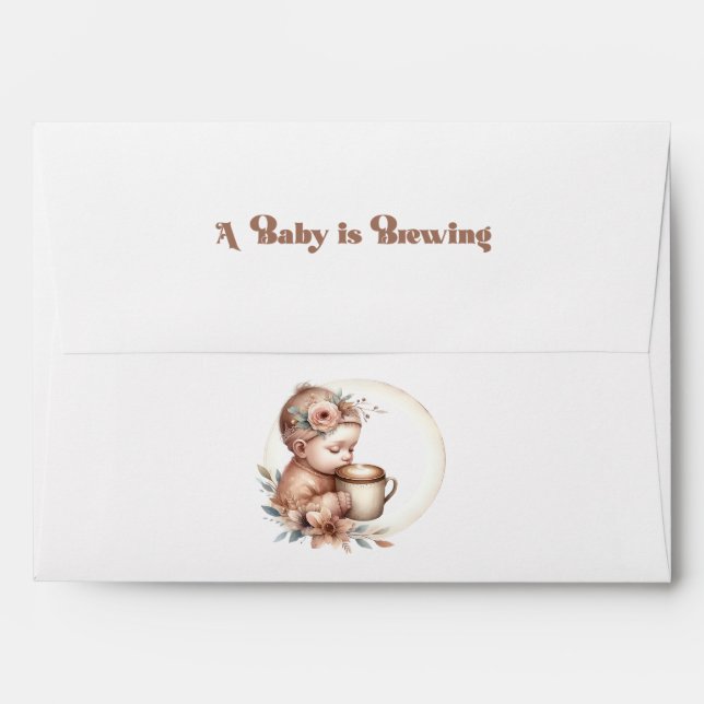 A Baby is Brewing Baby Shower Envelope (Back (Top Flap))