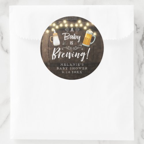 A Baby Is Brewing Baby Shower Favor Classic Round Sticker