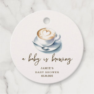 A Baby is Brewing Baby Shower Favor Tags