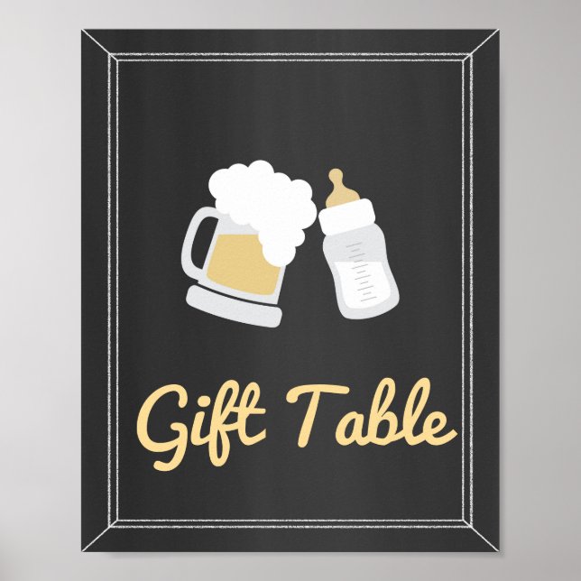 A Baby is Brewing Baby Shower Gift Table Sign (Front)