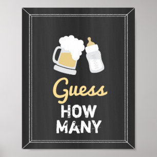 A Baby is Brewing Baby Shower Guess How Many Game Poster