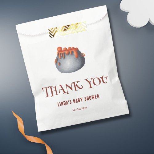 A Baby is Brewing Baby Shower Halloween Thank You Favor Bag