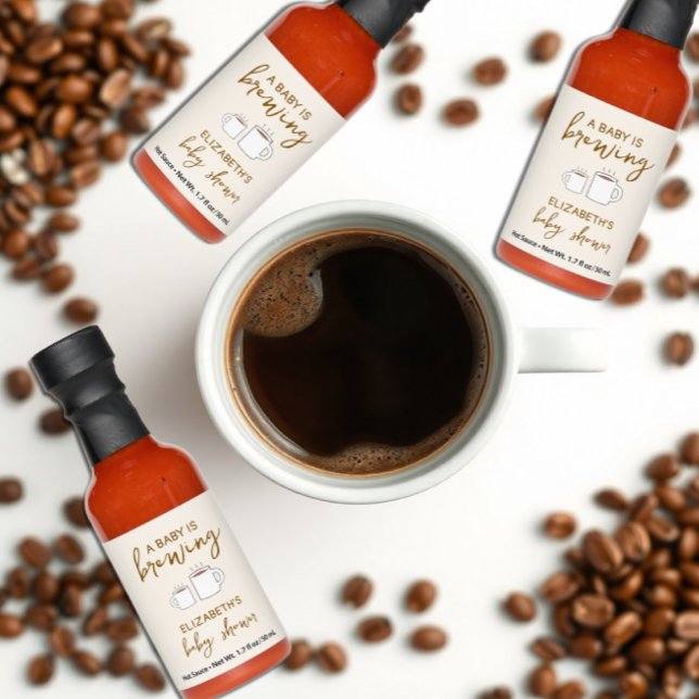 A Baby Is Brewing Baby Shower Hot Sauces (Creator Uploaded)