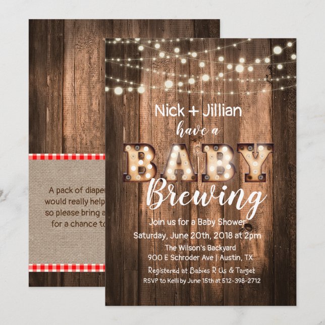 A Baby is Brewing Baby Shower Invitation (Front/Back)