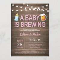A baby is brewing Baby Shower Invitation