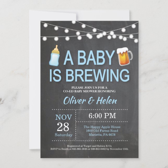 A baby is brewing Baby Shower Invitation (Front)