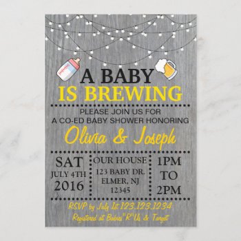 A Baby Is Brewing Baby Shower Invitation by PixieToesInvitations at Zazzle