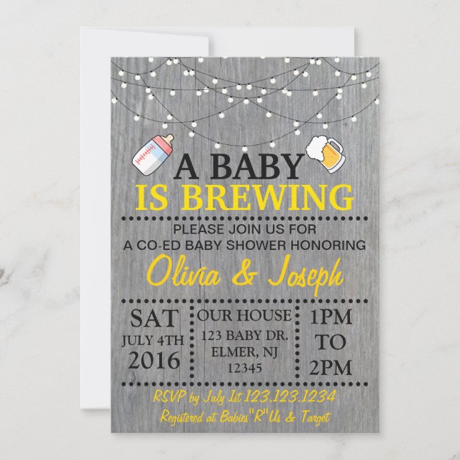 A BABY is BREWING Baby Shower Invitation (Front)