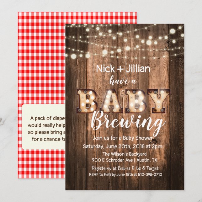 A Baby is Brewing Baby Shower Invitation (Front/Back)